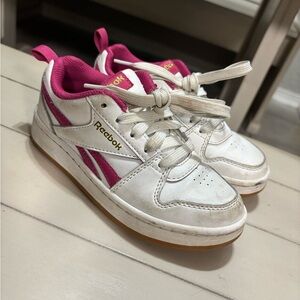 Reebok Kids White and Magenta Sneakers | Size 11
